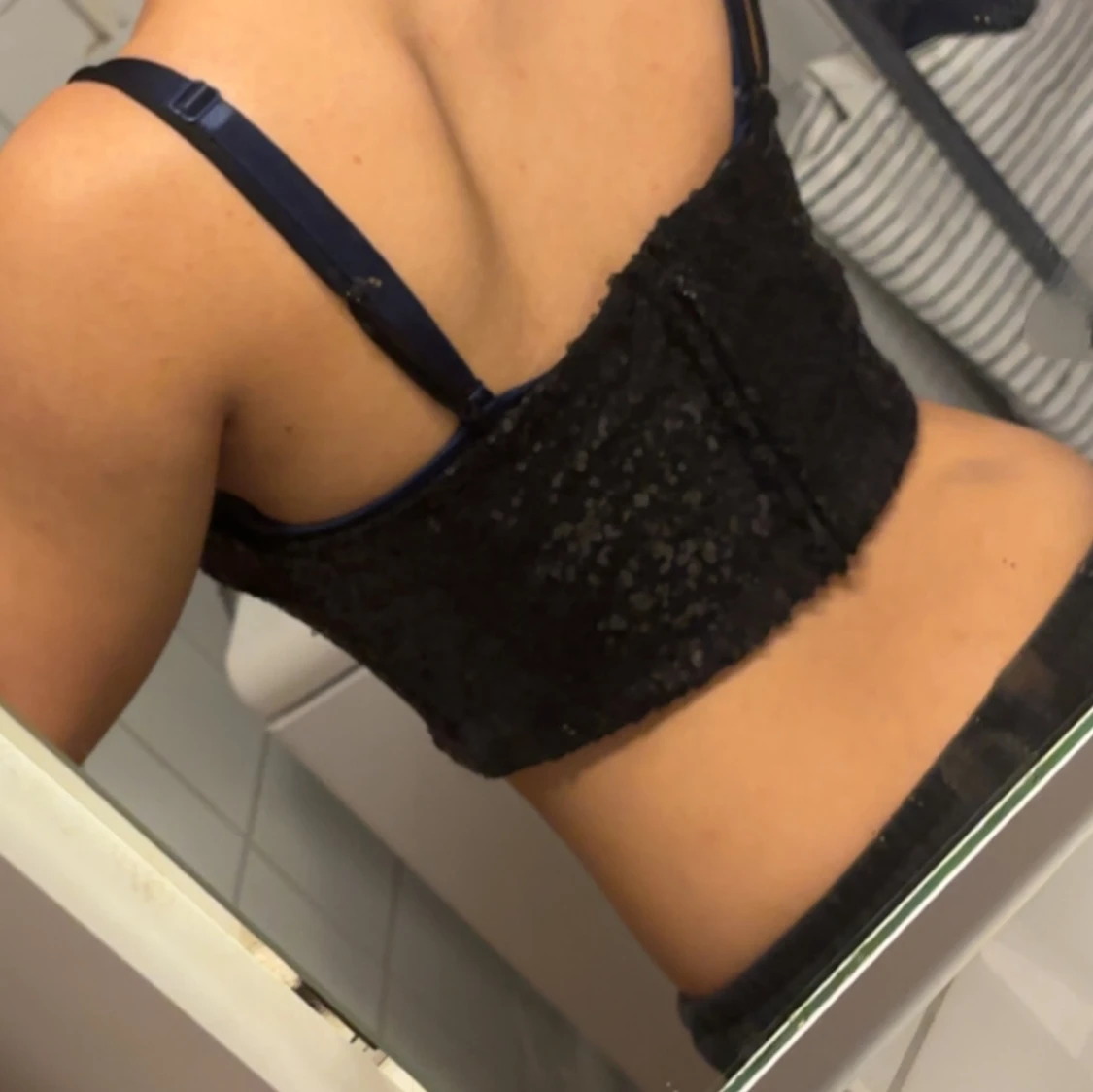 Svart paljett korsett-topp - 1