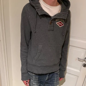 Vintage hollister hoodie  - Fet vintage hollister hoodie med knappar. Denna hoodie har varit väldigt Trendande senaste. Mått: Midja:47,5 Längd:61