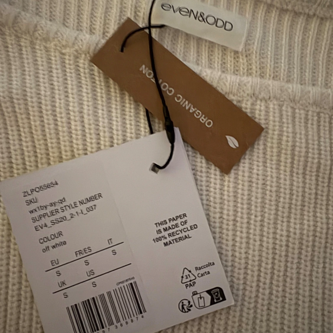 Offwhite stickad offshoulder-tröja Even&Odd - 3