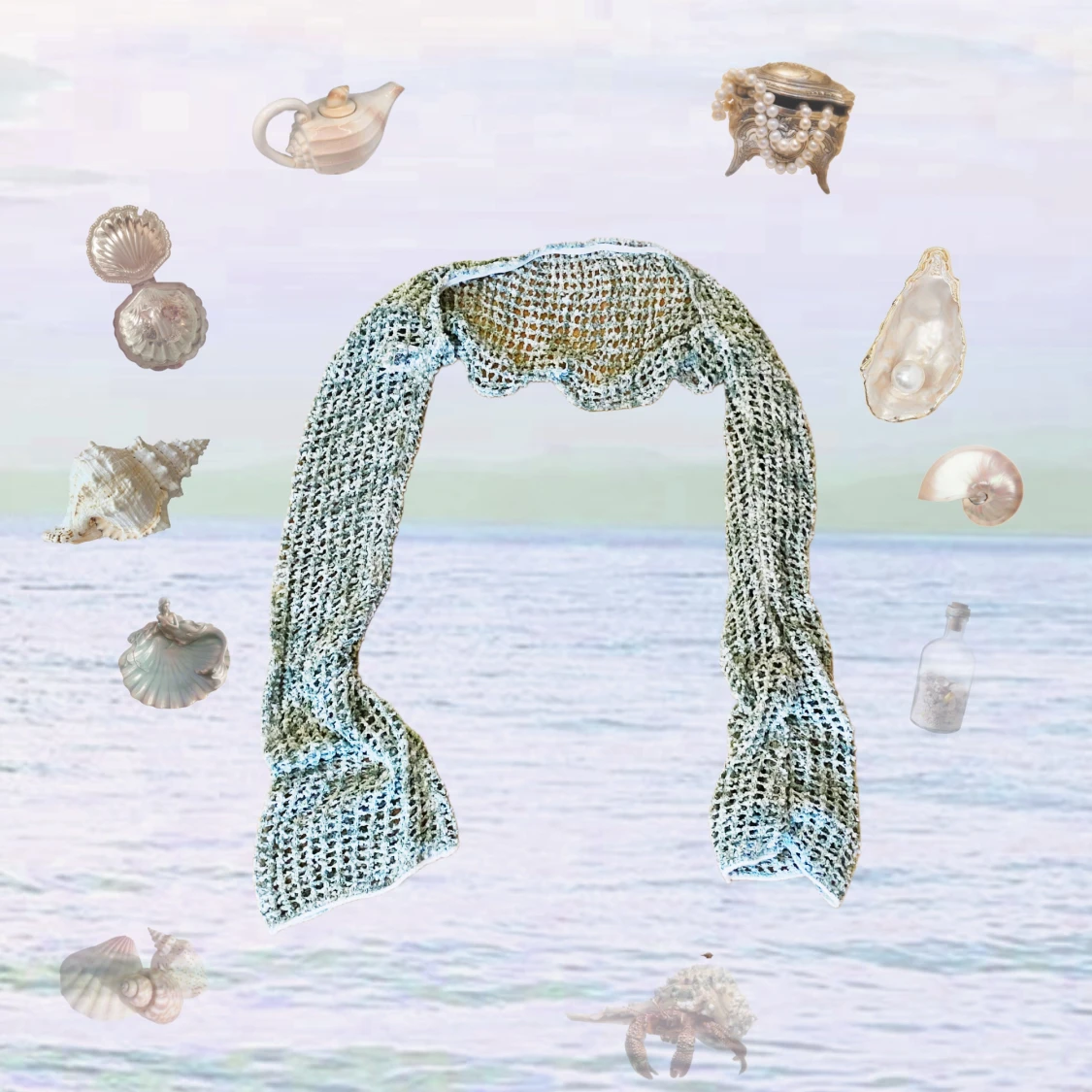 Ljusgrön stickad bolero - 2