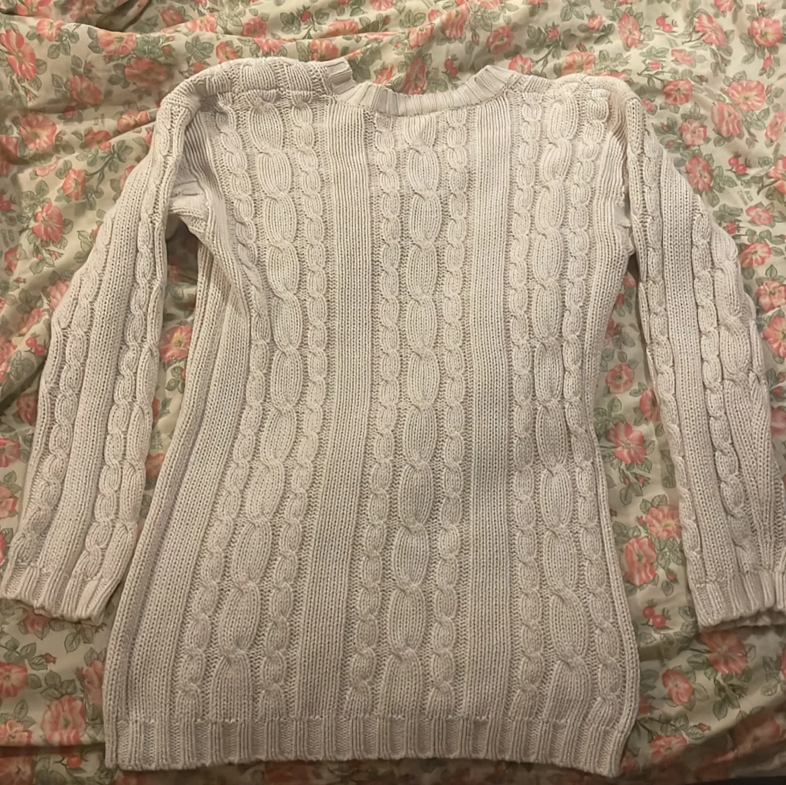 Beige kabelstickad tröja Hennes M - 2