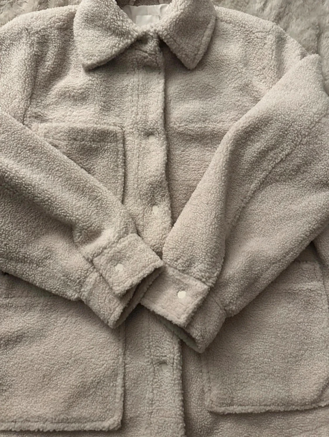 Beige teddyjacka från H&M - 4
