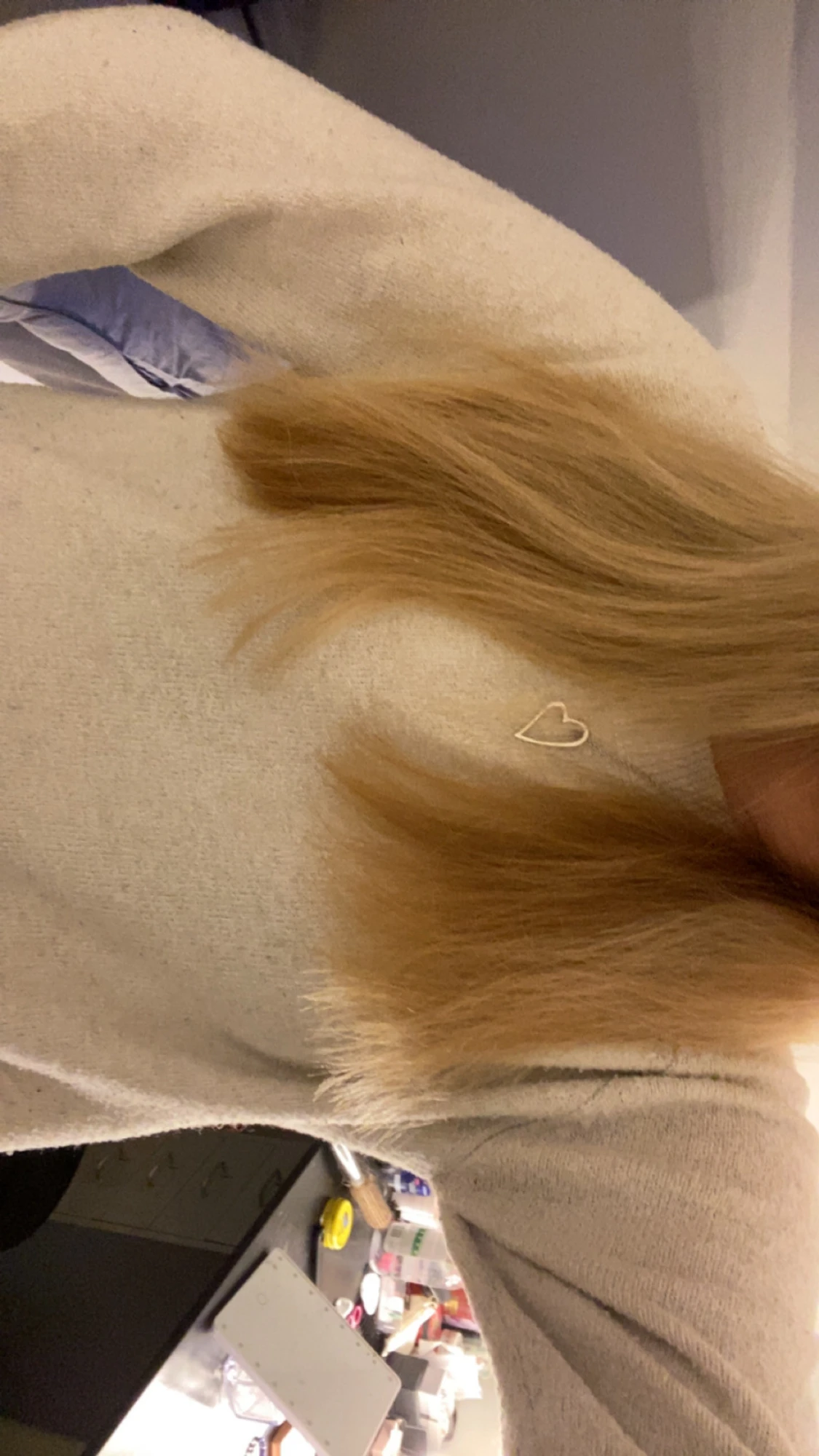 Beige stickad tröja  - 1