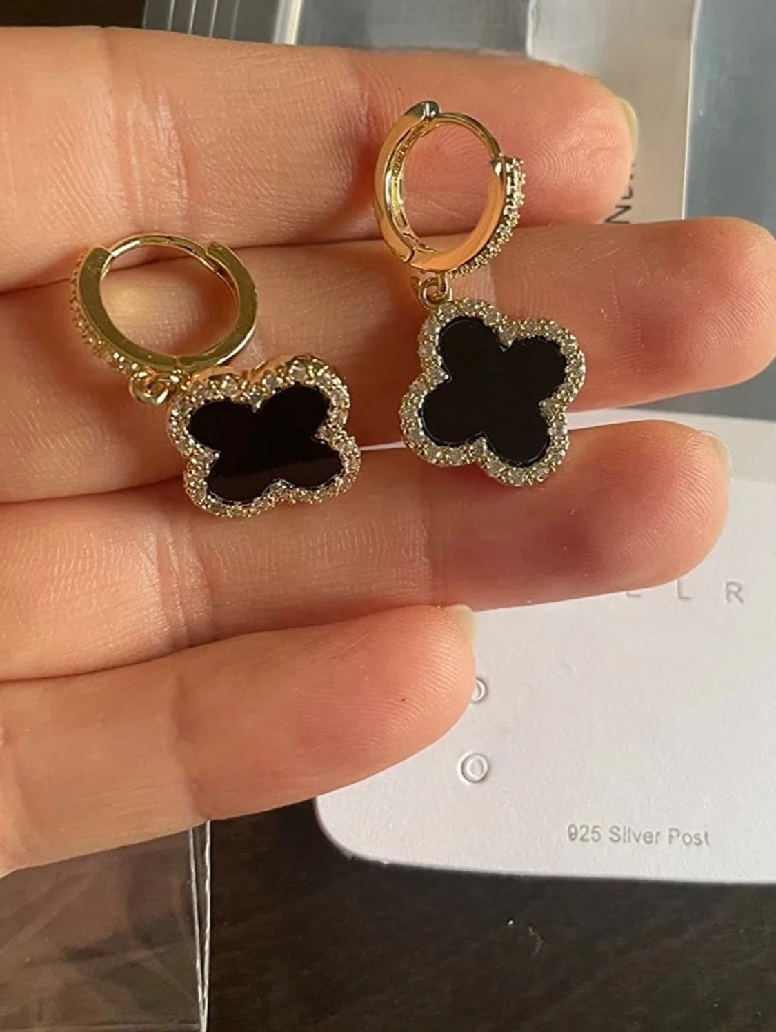 Gold clover hoops örhängen  - 1