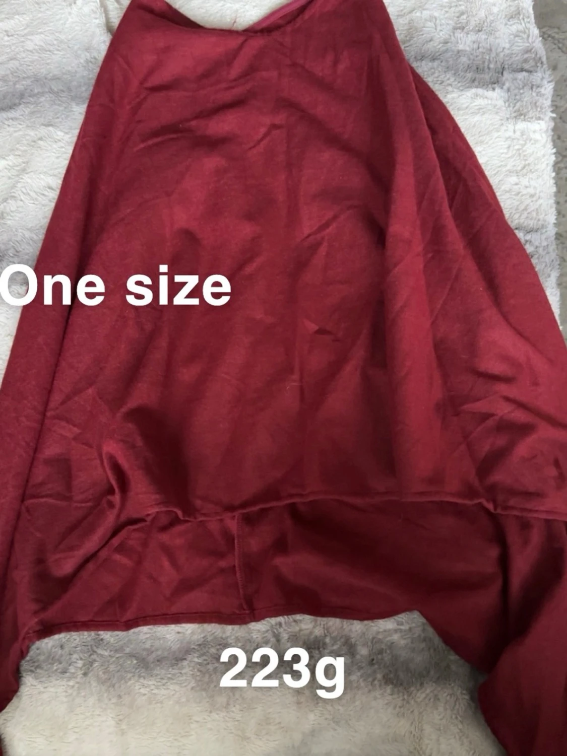 Vinröd poncho one size