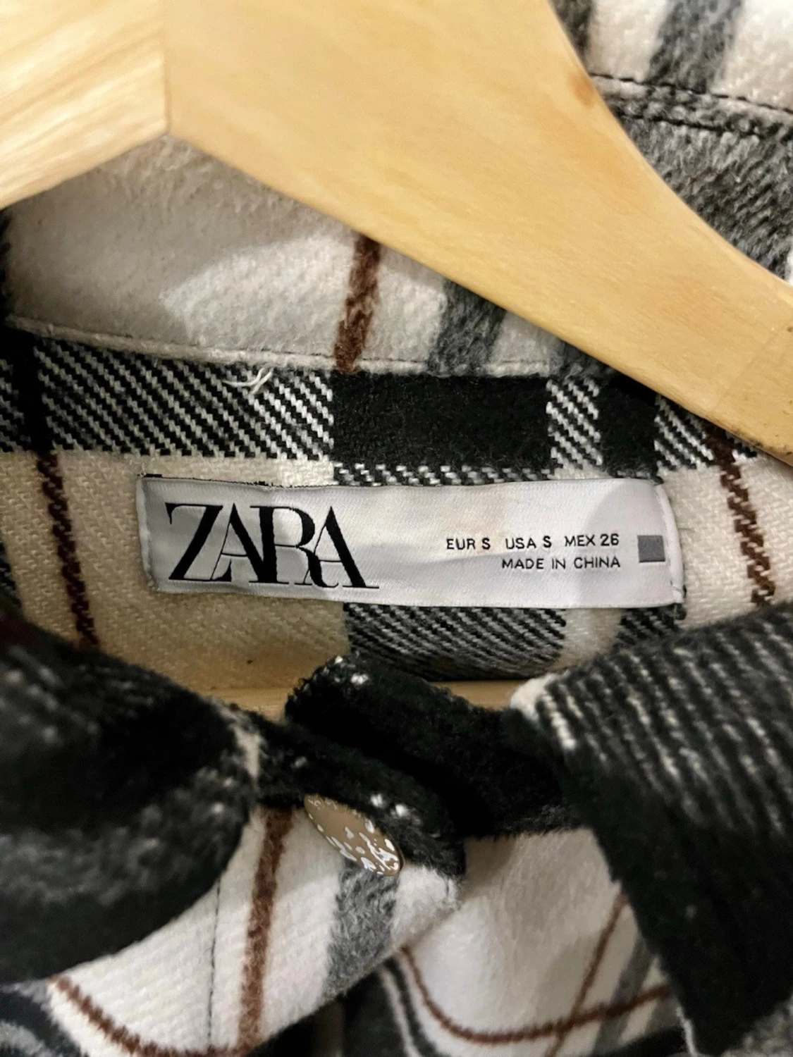 Rutig overshirt från Zara i ullmix - 2