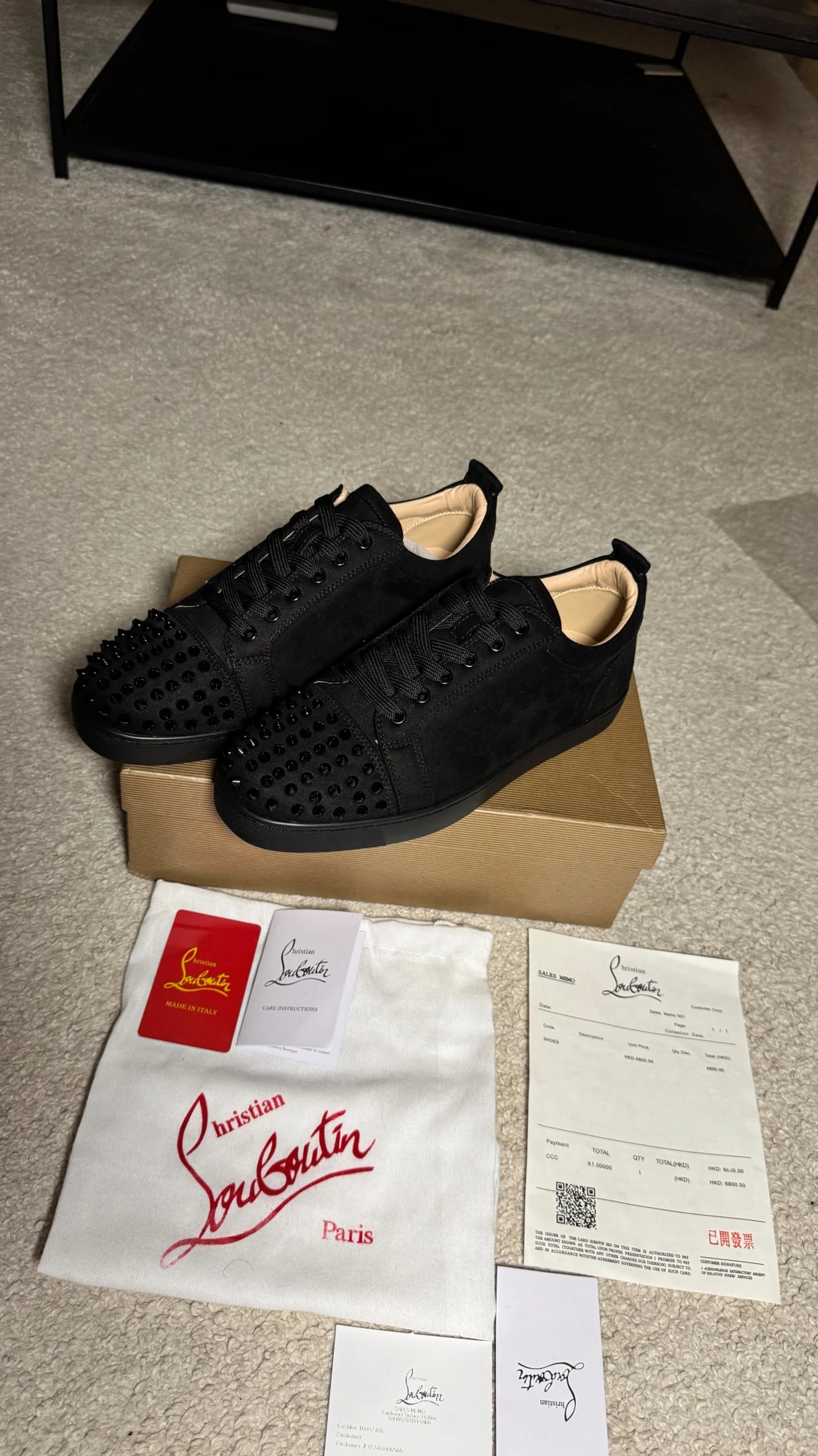 Christian Louboutin svarta sneakers med nitar - 2