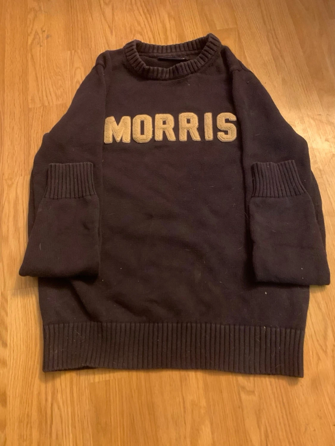 Mörkblå stickad tröja Morris XS - 1