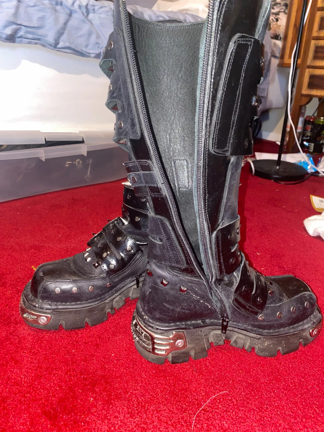 New Rock svarta boots med nitar - 2