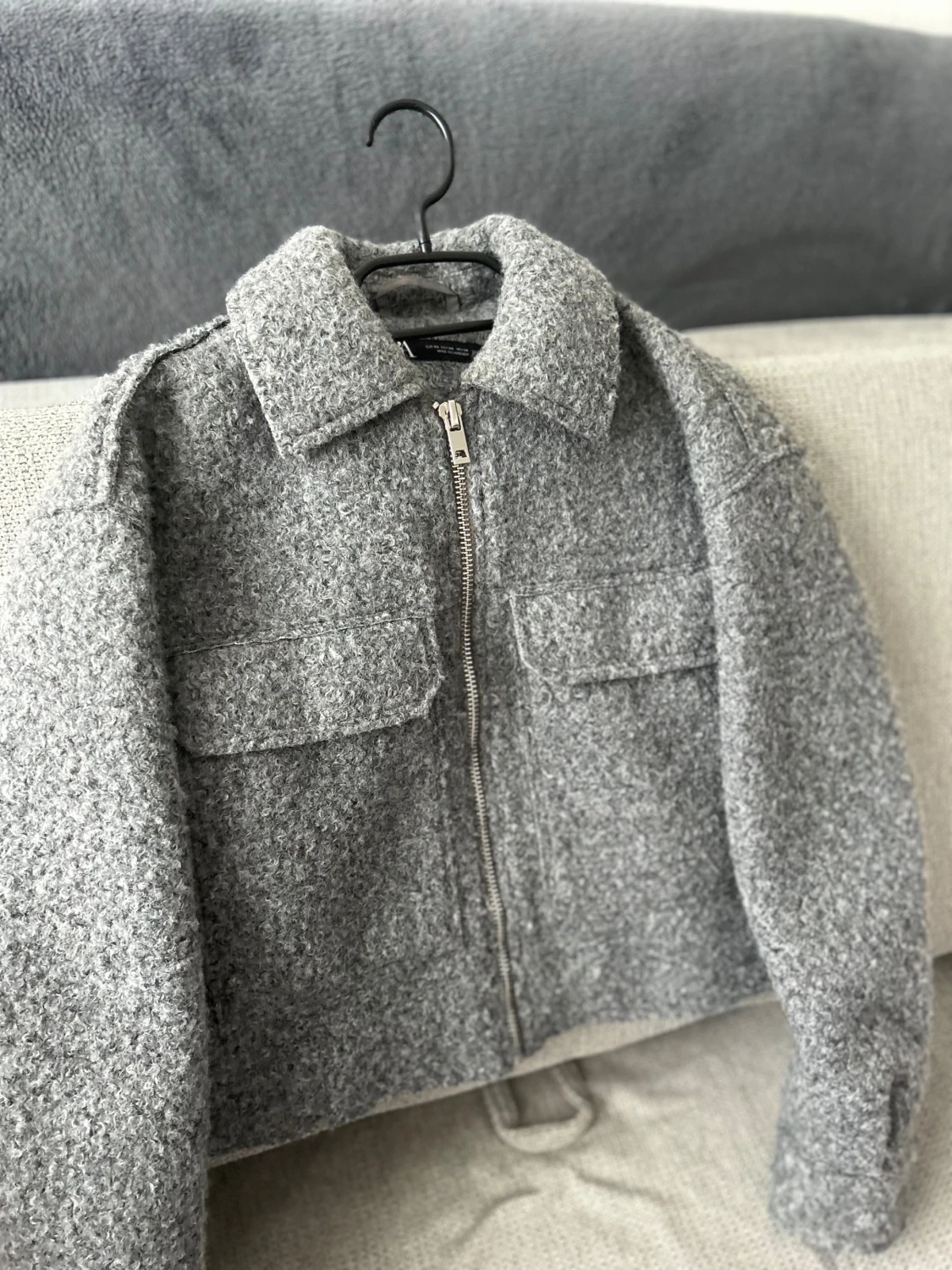 Grå teddyjacka från Zara XS - 2