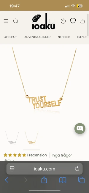 Ioaku halsband  - Jätte fint ioaku halsband i guld, använt sparsamt i bra skick nypris: 499