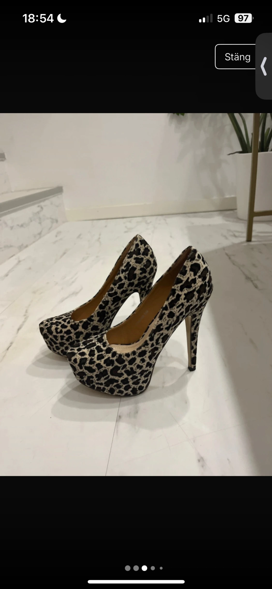 Leopardmönstrade pumps med platå - 2