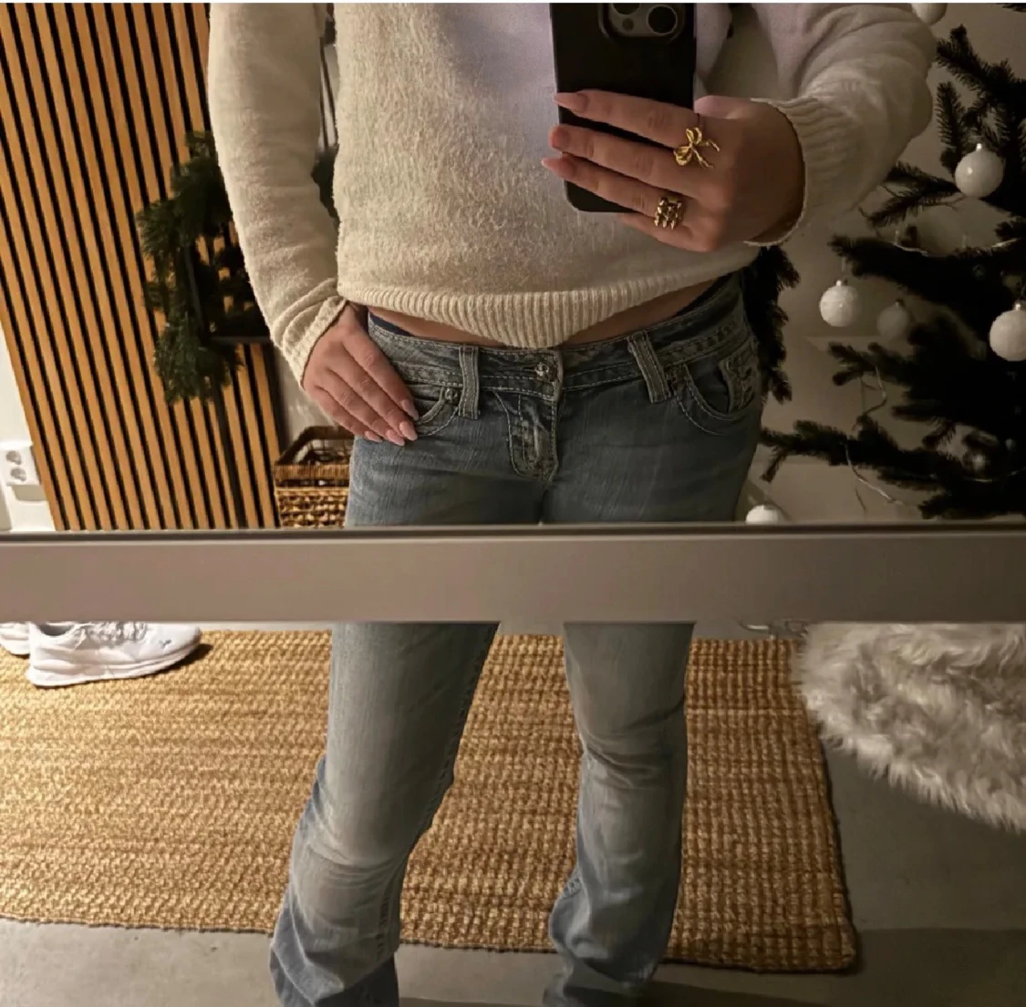 Blå Miss Me jeans med broderade detaljer - 1