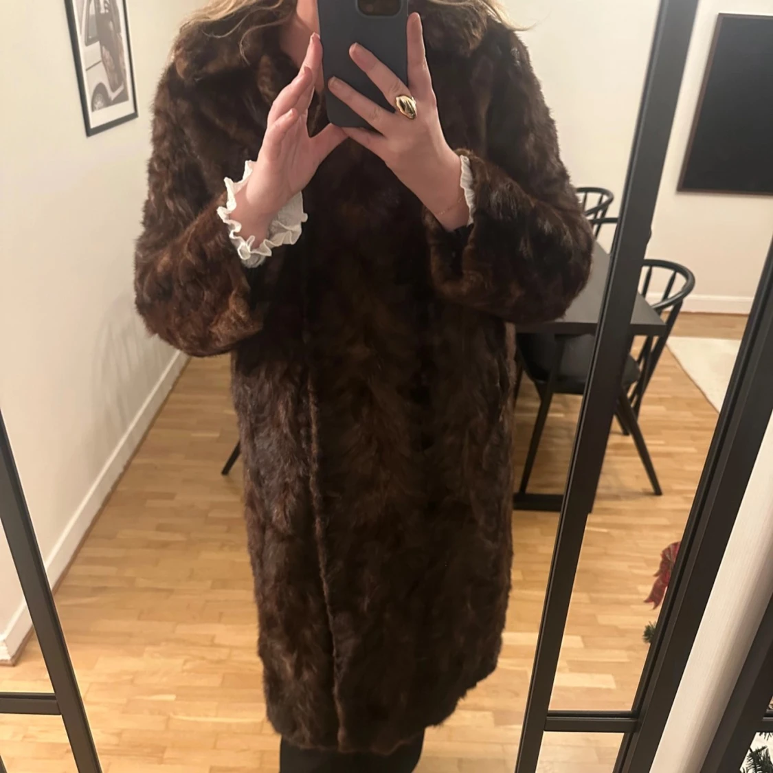 Brun pälsjacka - 92