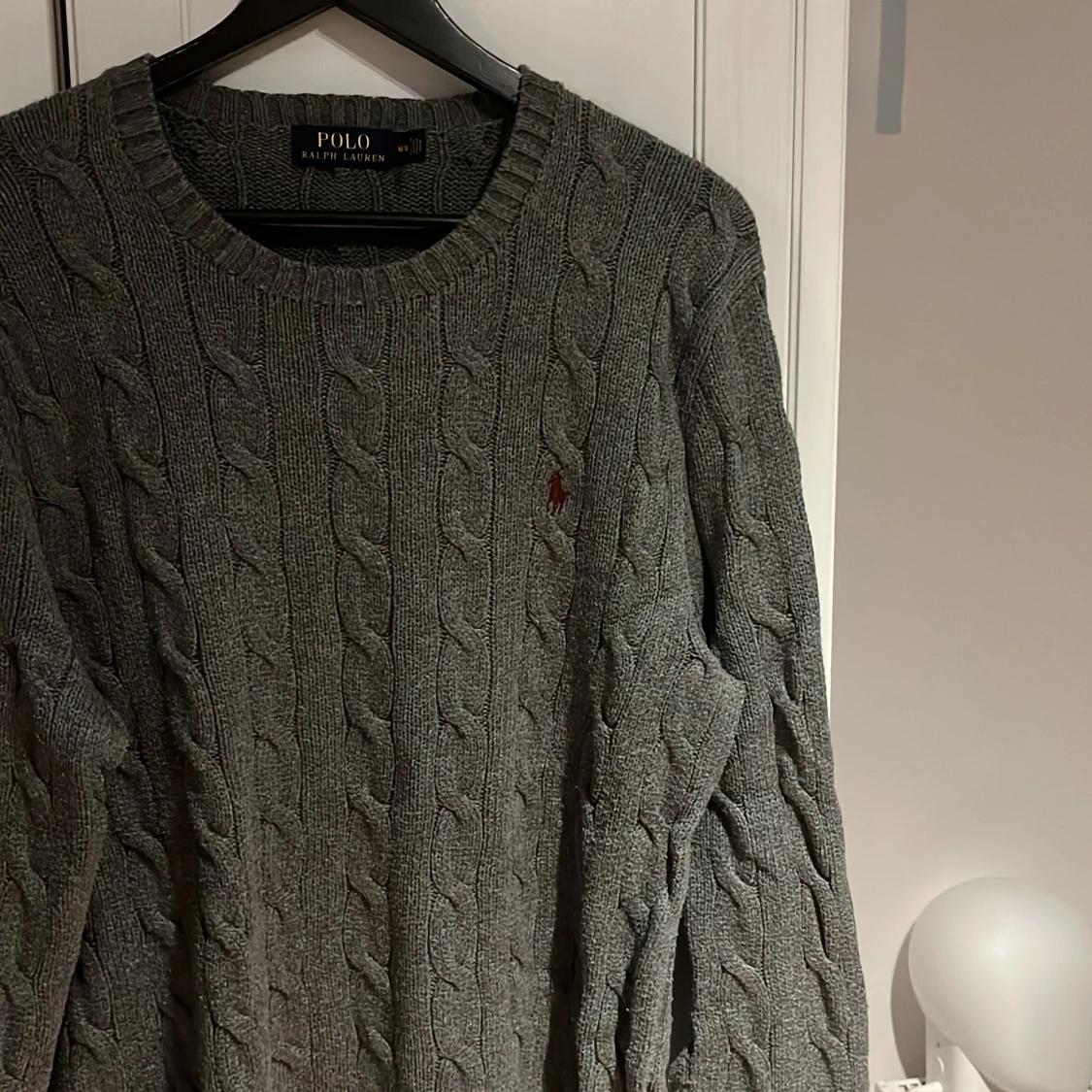 Grå kabelstickad tröja Polo Ralph Lauren