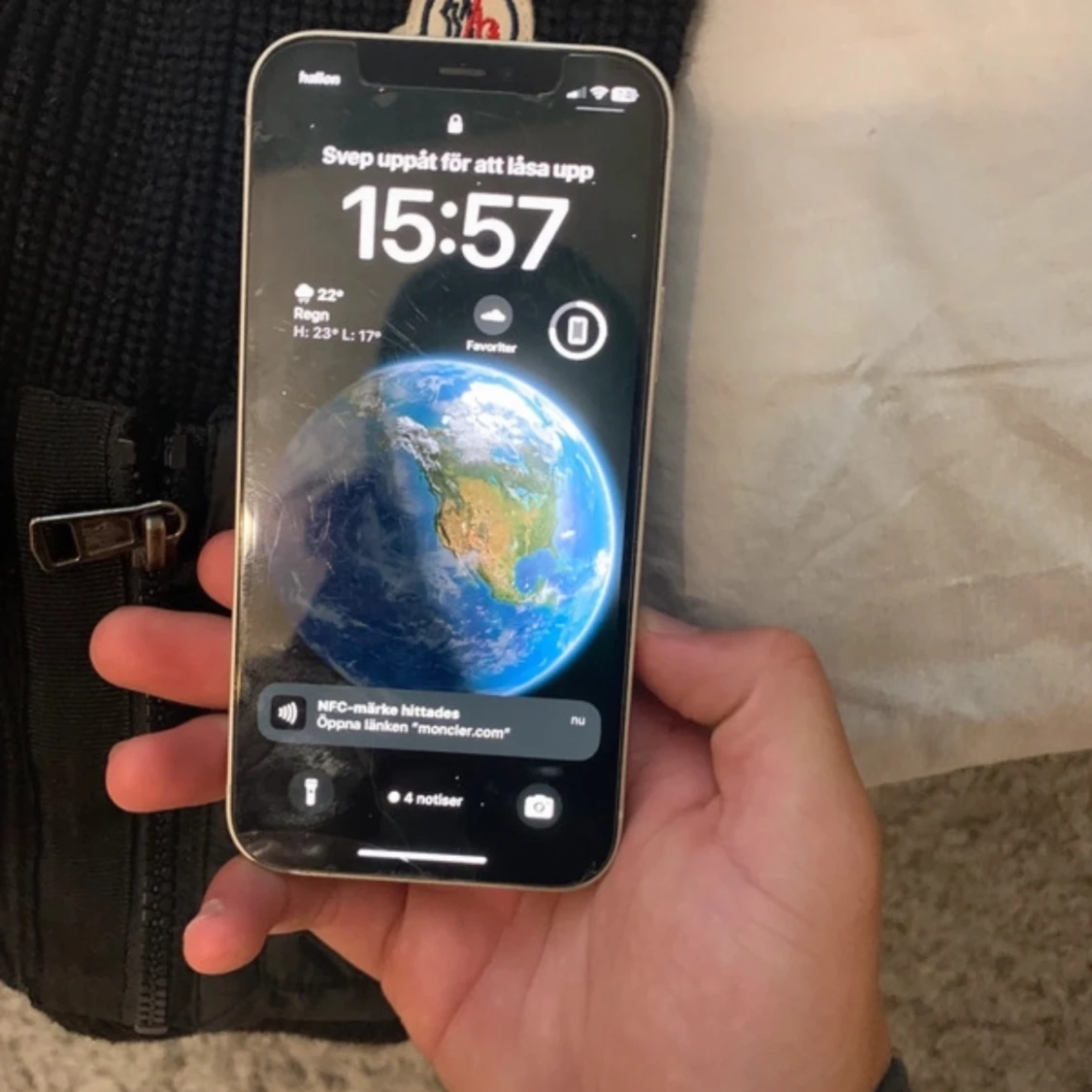 Svart Moncler pufferjacka med stickade ärmar - 2