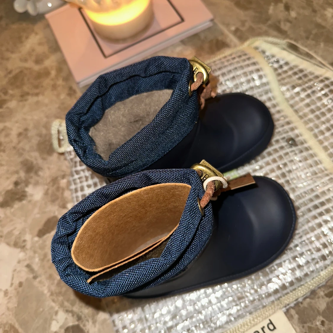 Mörkblå fodrade gummistövlar från Bisgaard - 2