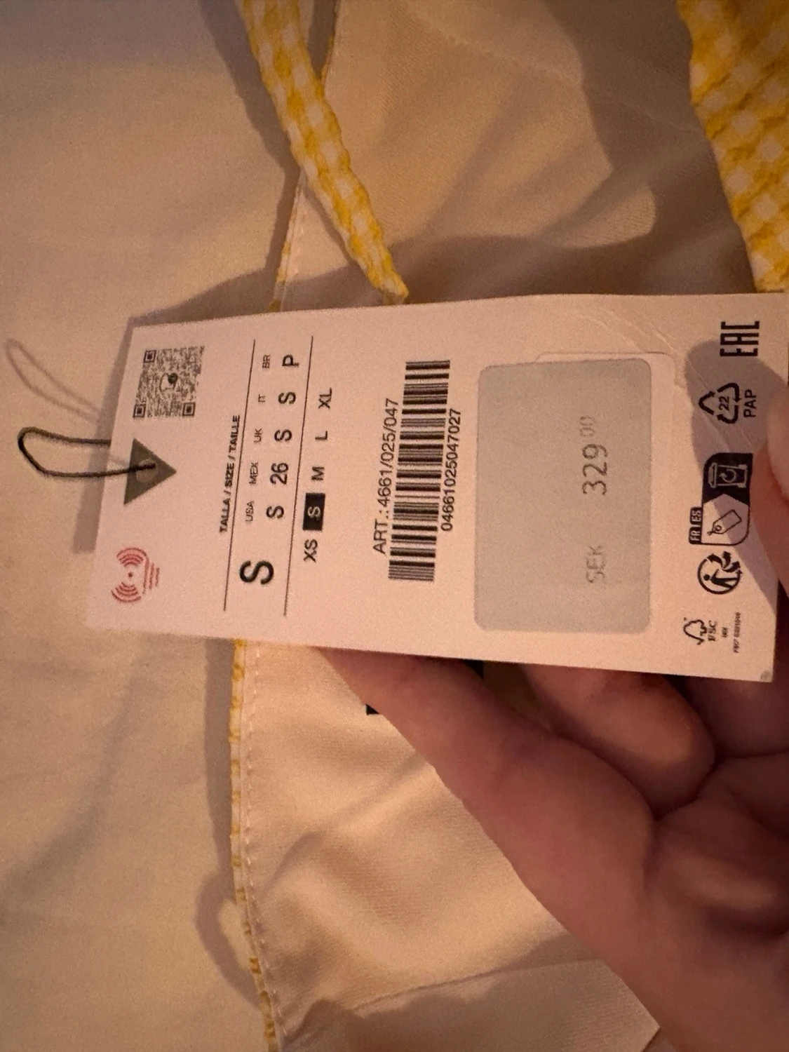 Gul och vit rutig korsettopp från Zara - 4