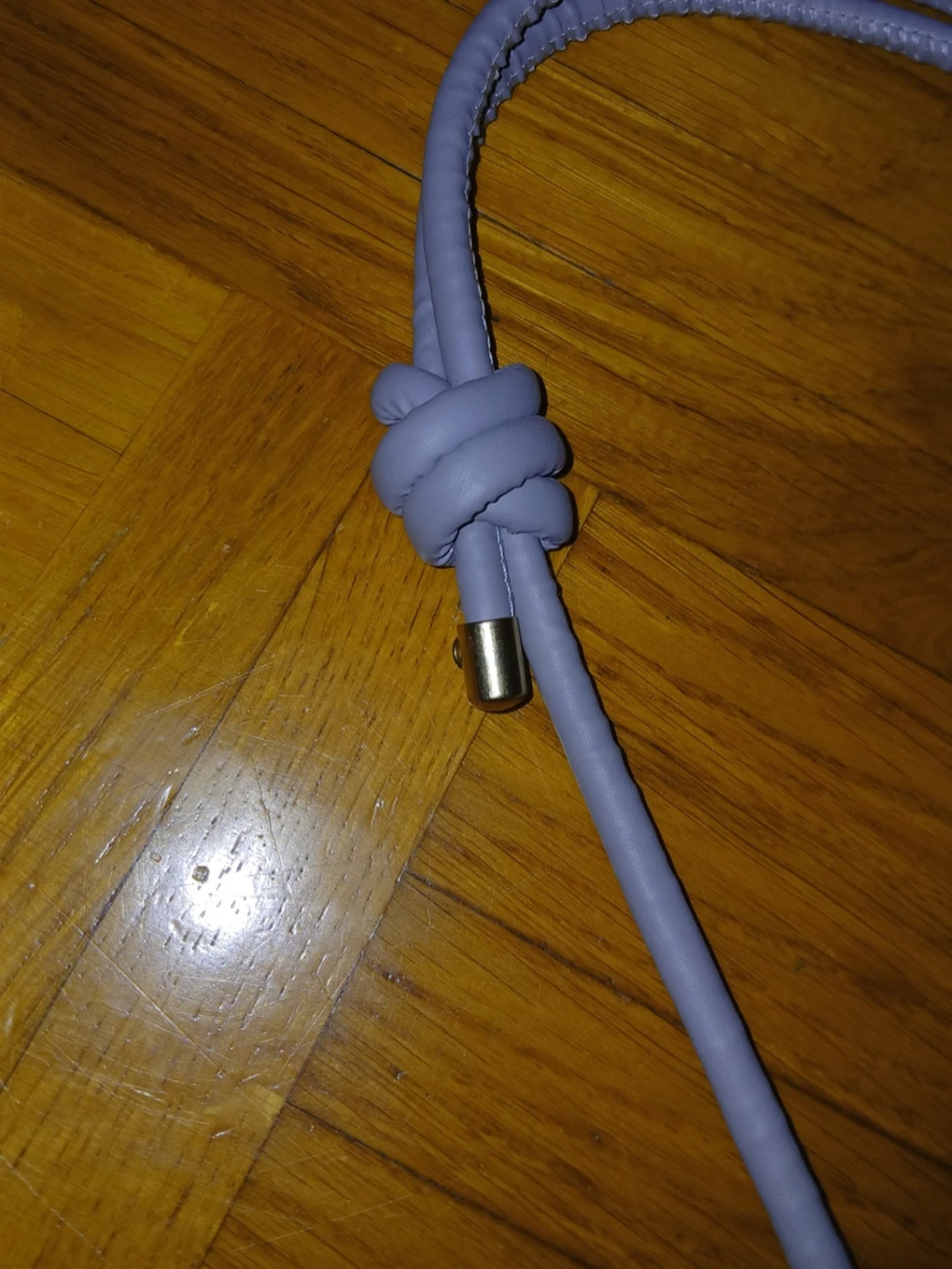 Grå/blå axelväska med gulddetalj - 3