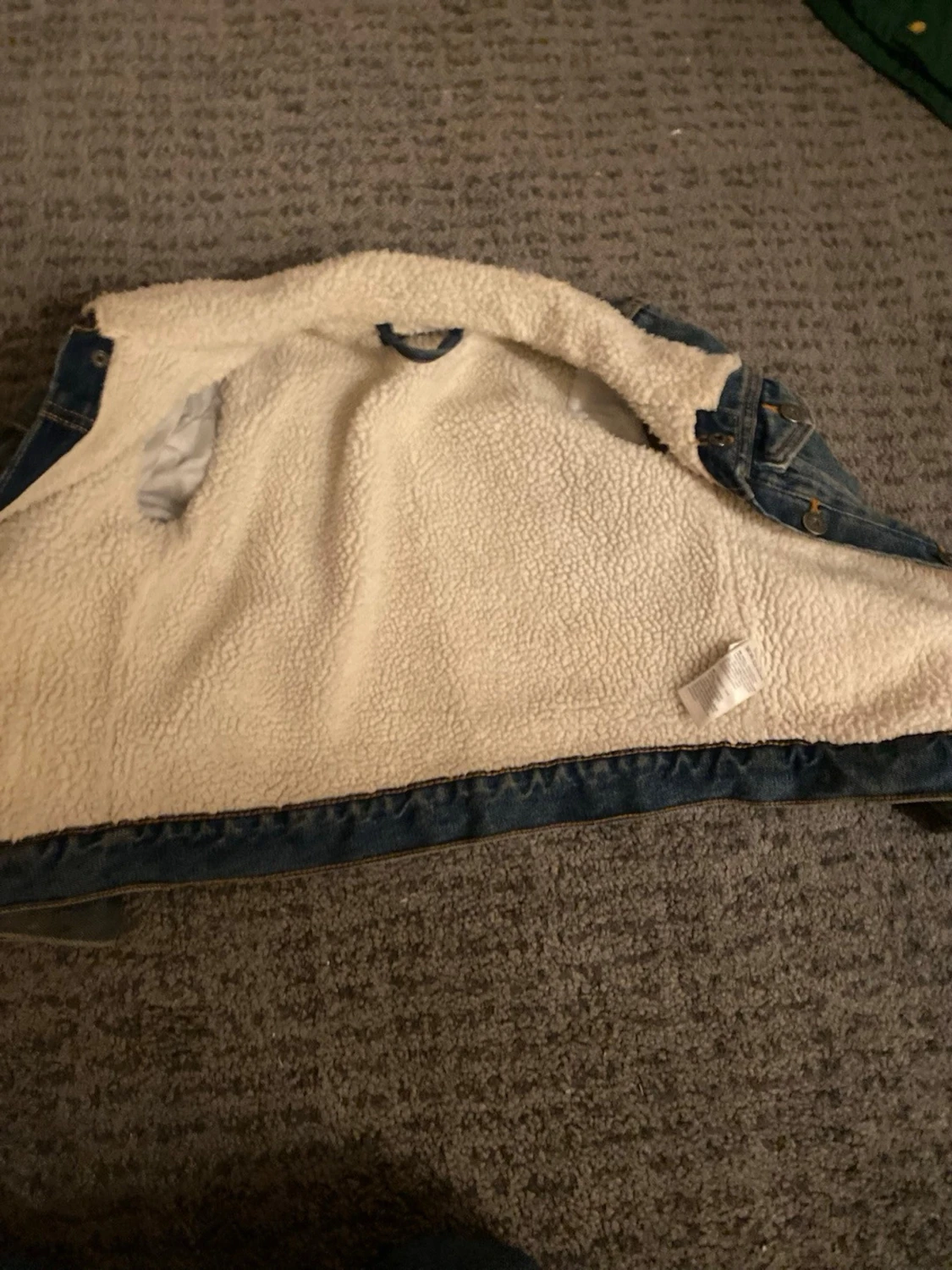 Blå jeansjacka med teddyfoder - 2