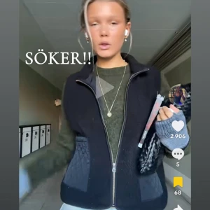 Mörkblå quiltad väst med dragkedja - SÖKER!!! Hör jättegärna av dig om du säljer☺️ storlek s-m