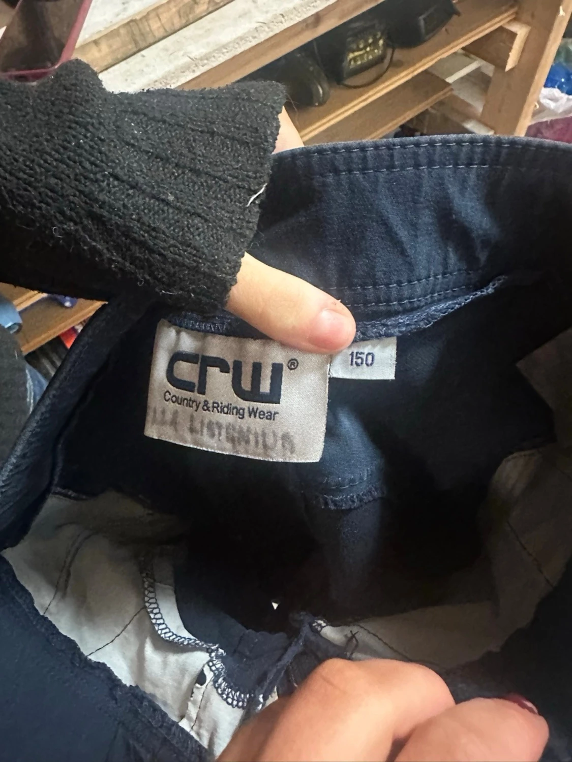 Mörkblå ridbyxor från CRW stl 150 - 2