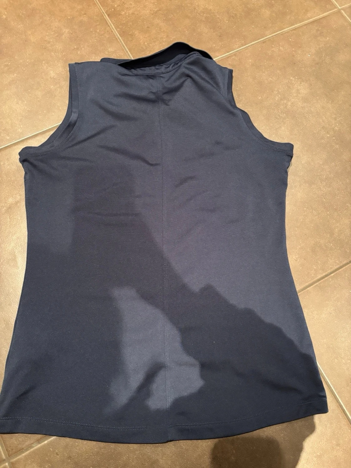 Marinblå ärmlös pikétopp Cross - 2