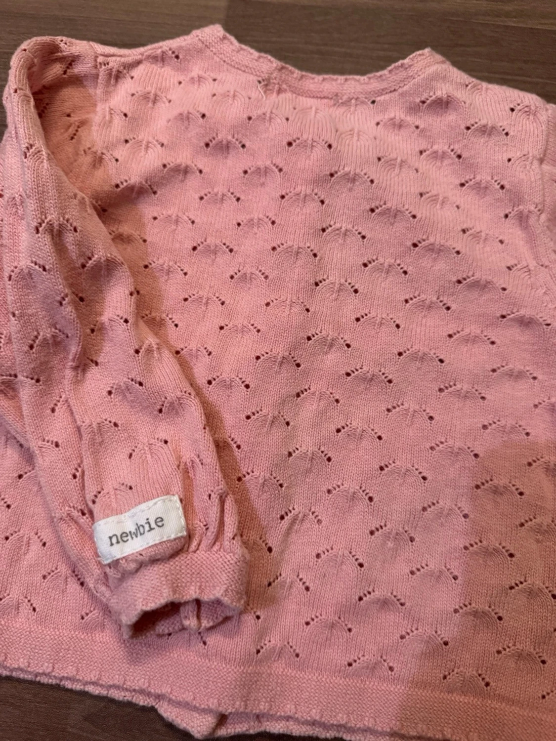 Rosa stickad kofta - 3