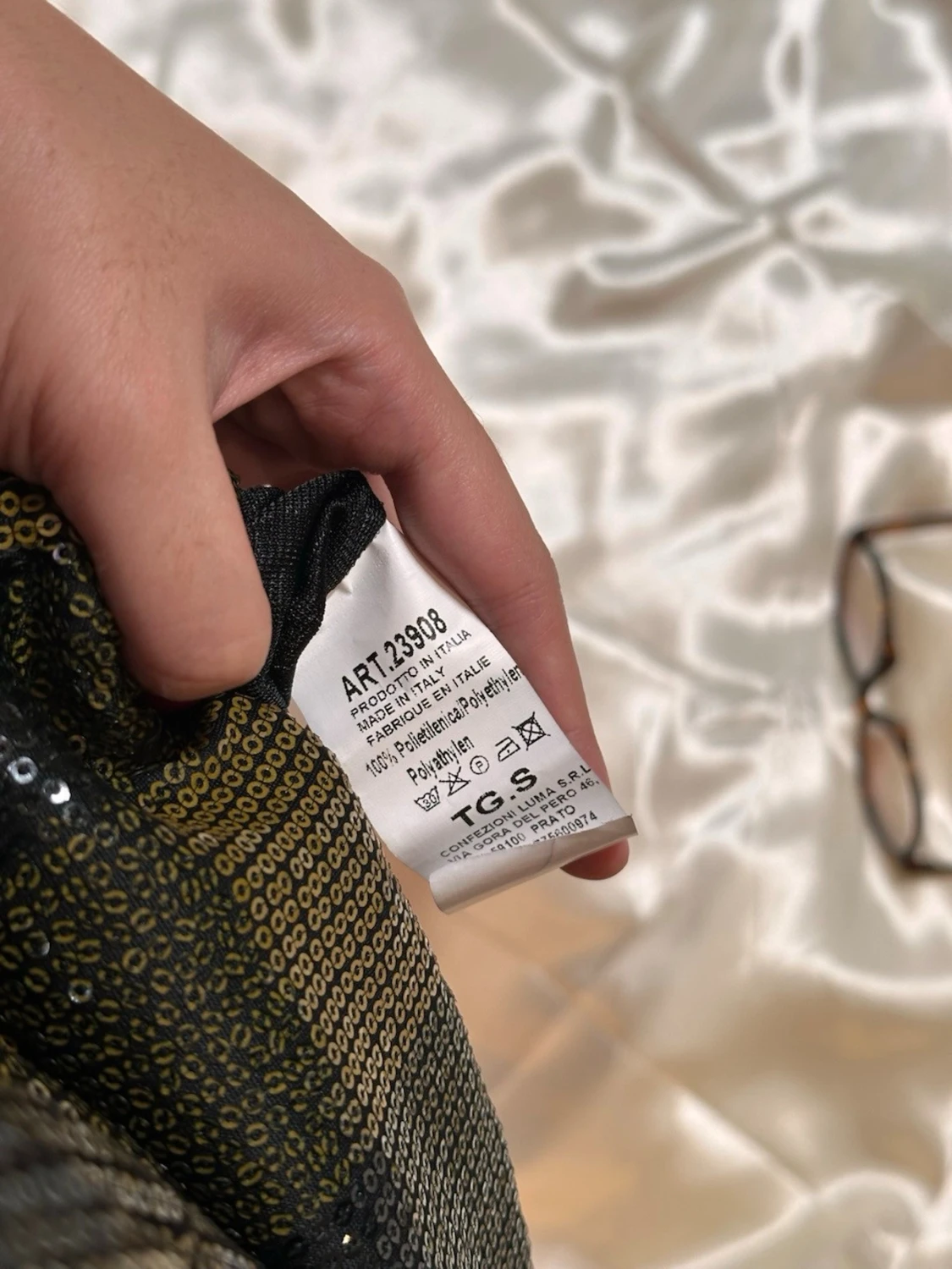 Glittrig rutig kortklänning made in italie - 5