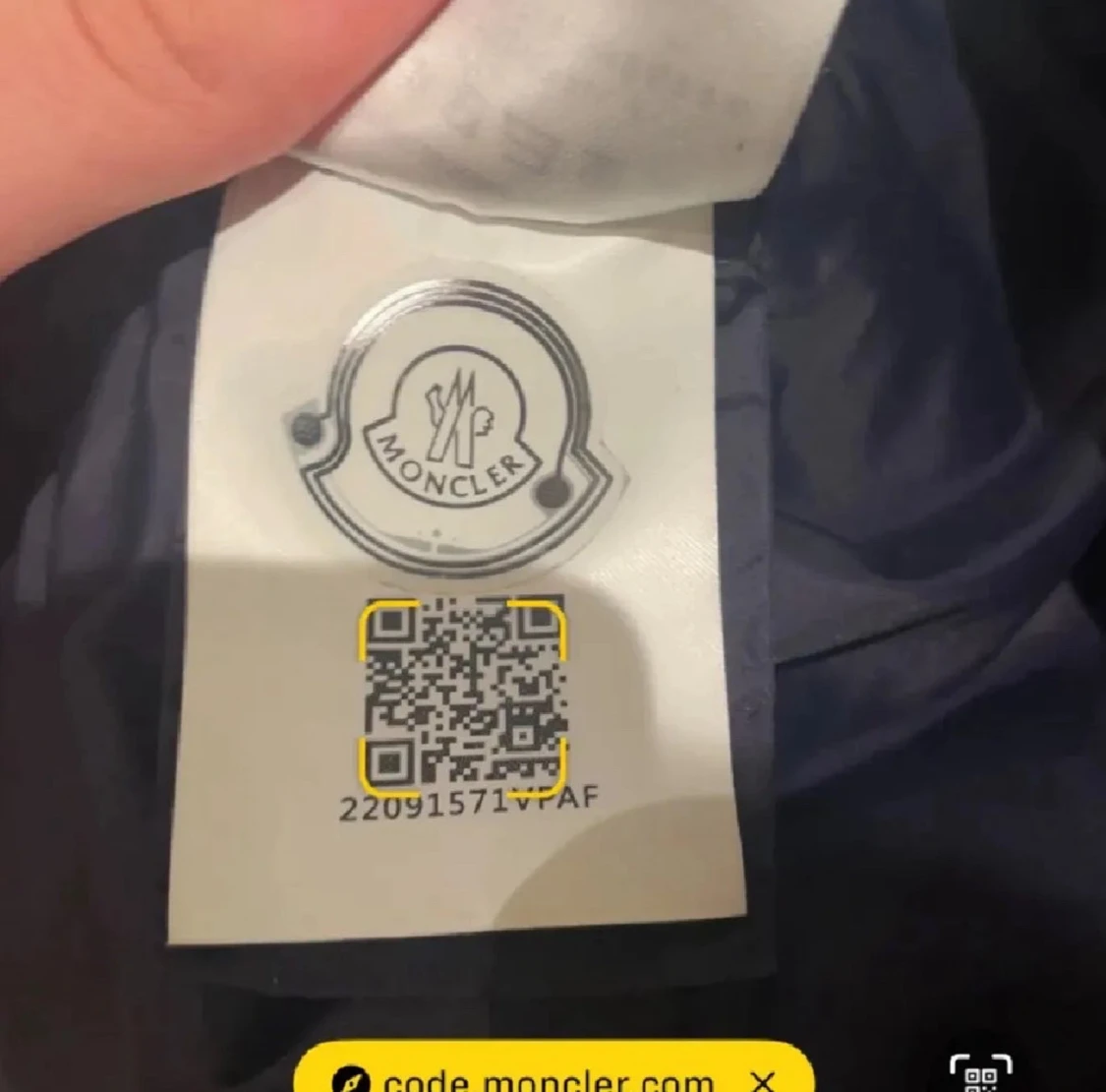 Mörkblå Moncler pufferjacka med huva - 2