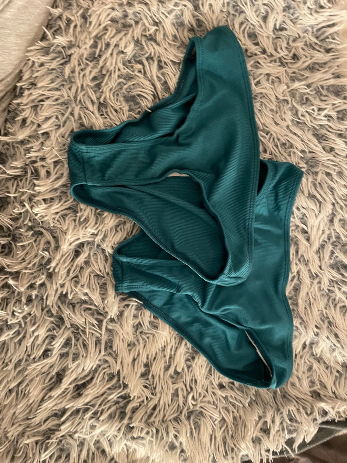 Turkos ribbad bikiniunderdel - 1