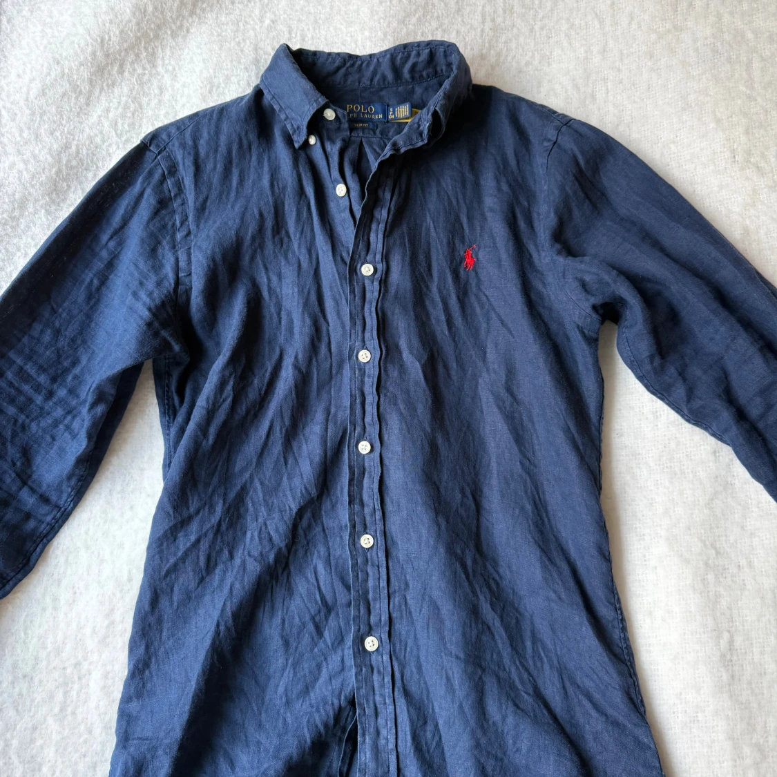 Blå linneskjorta från Polo Ralph Lauren