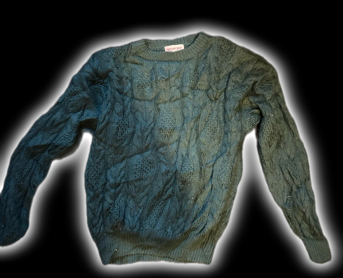 Mörkgrön stickad tröja Redford