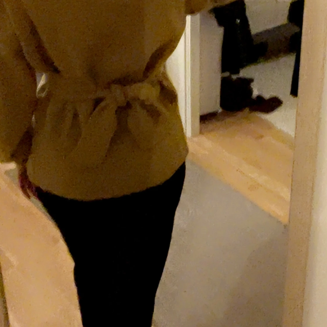 Senapsgul stickad kofta med bälte - 2