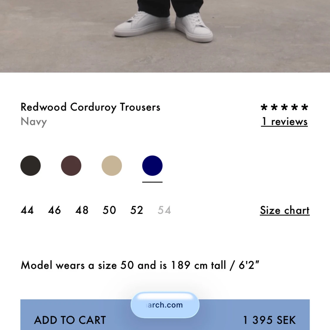 Mörkblåa manchesterbyxor från A Day's March - 4