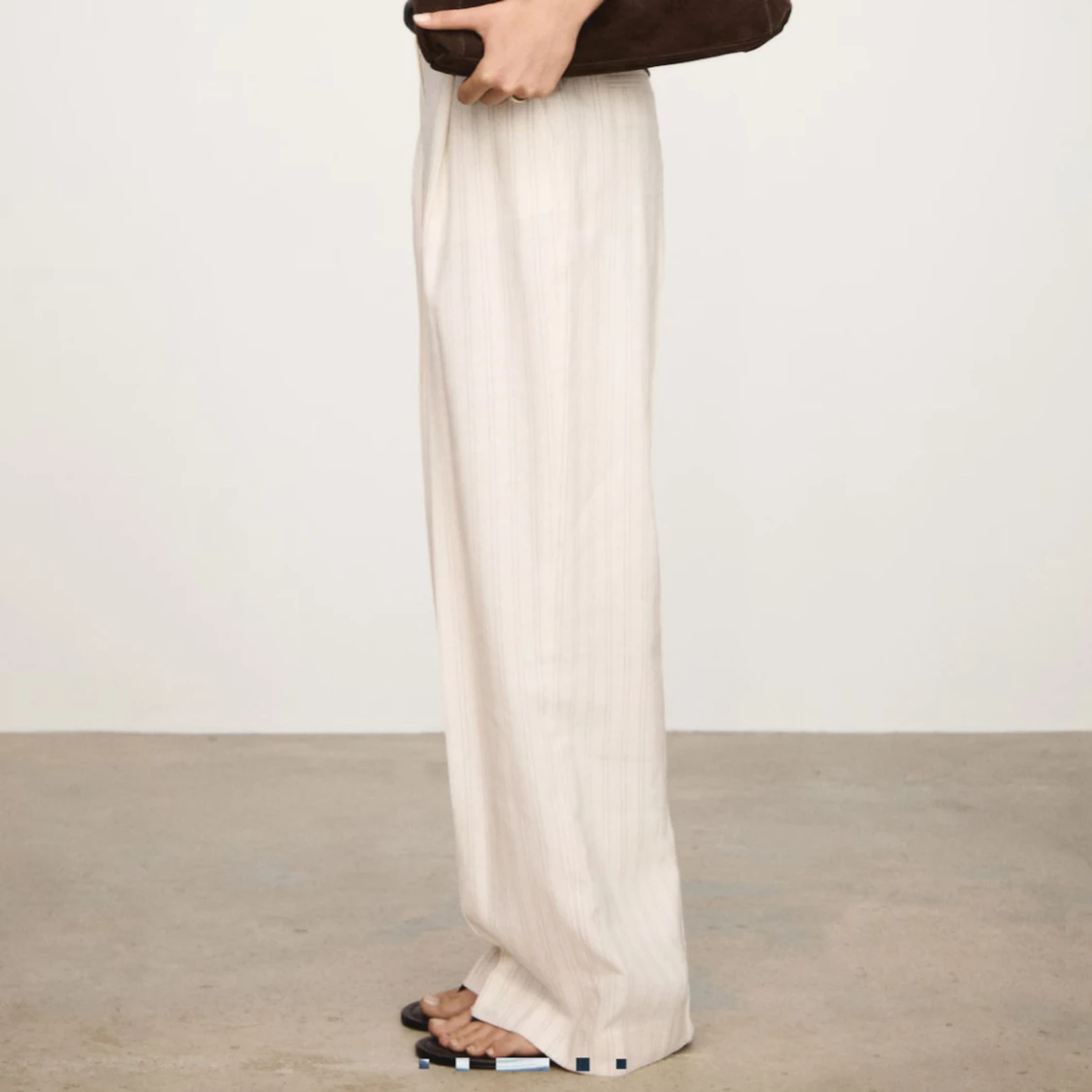 Randiga ljusa linnebyxor - 2