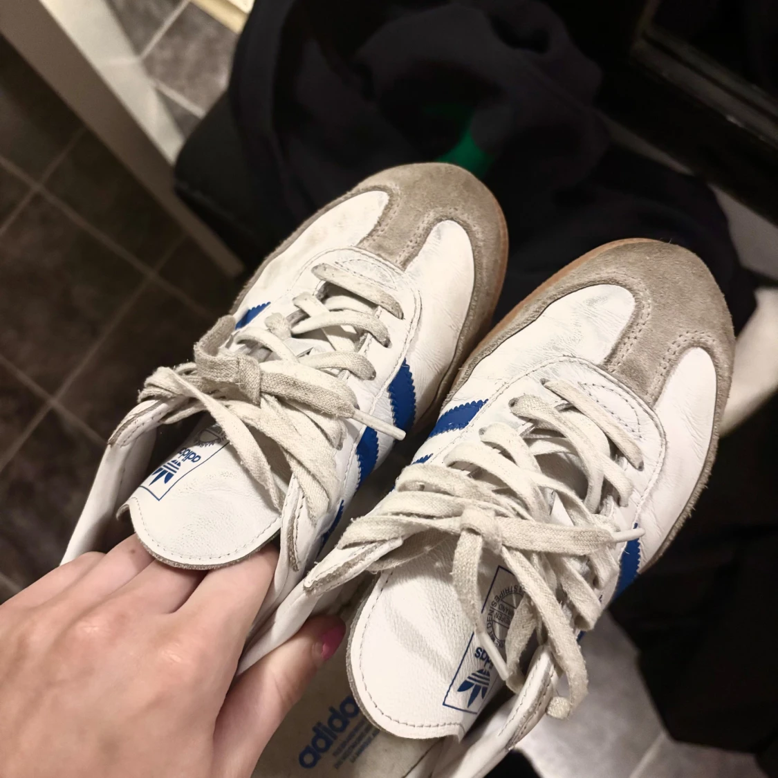 Adidas Samba vit/blå sneakers - 1