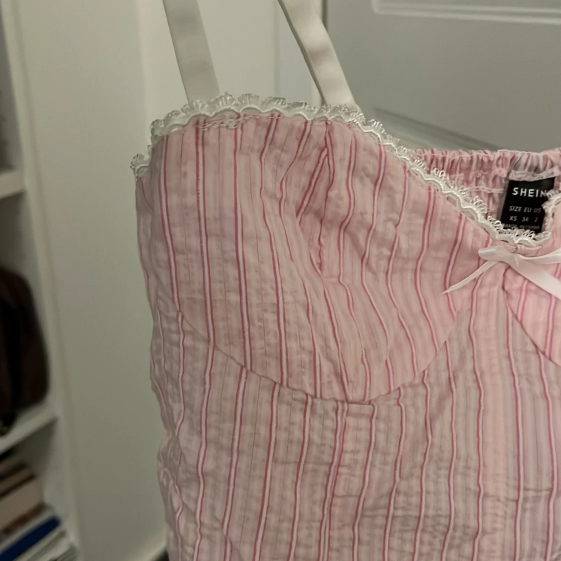 Rosa randig korsettopp 