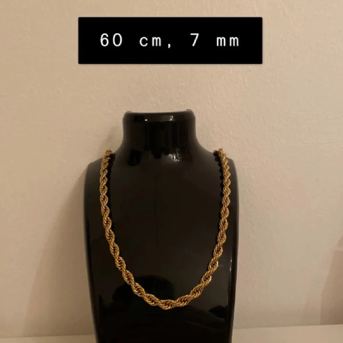 Guldtonat repkedje halsband 60 cm - 1