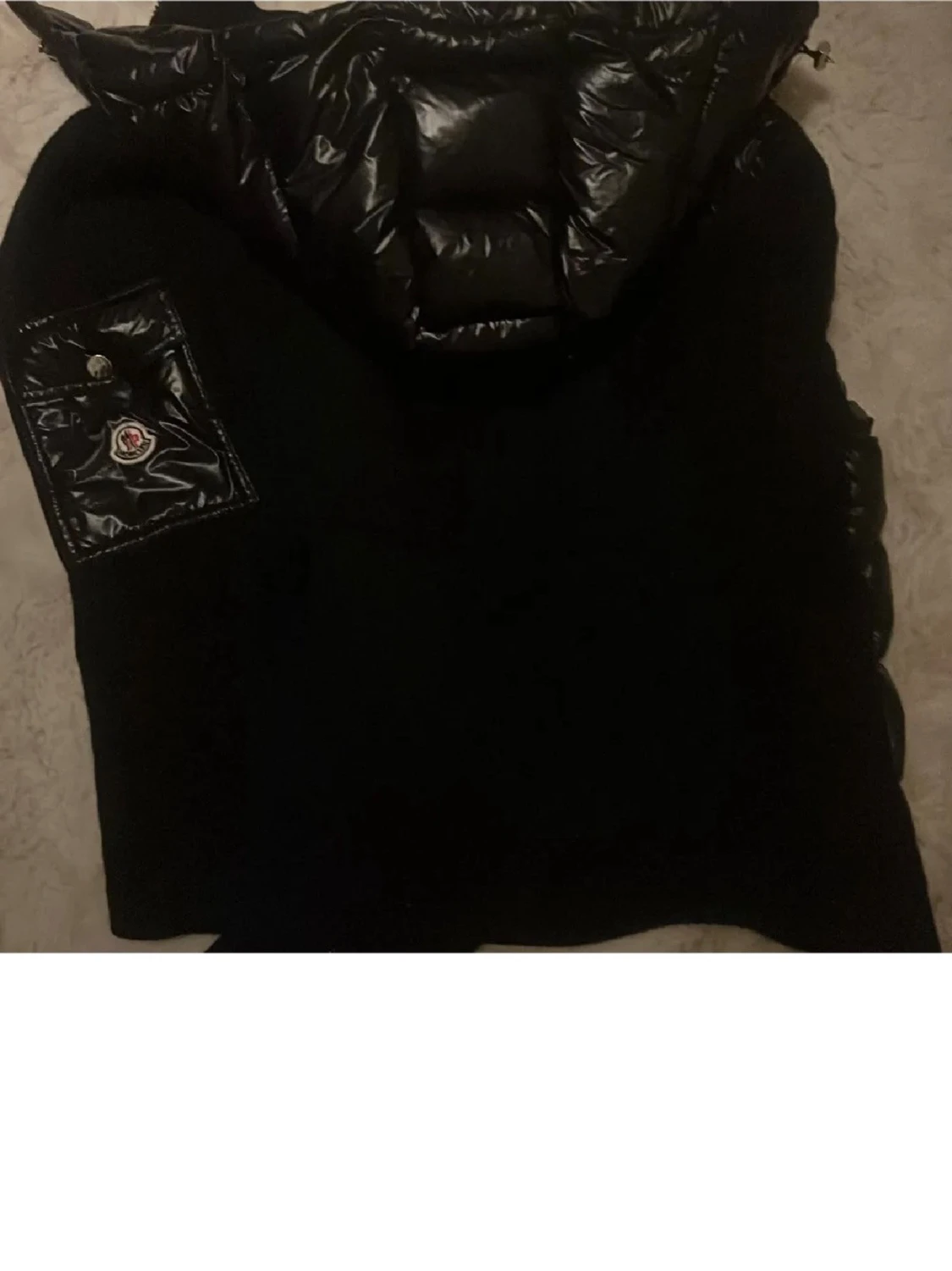 Svart Moncler pufferjacka med huva - 4