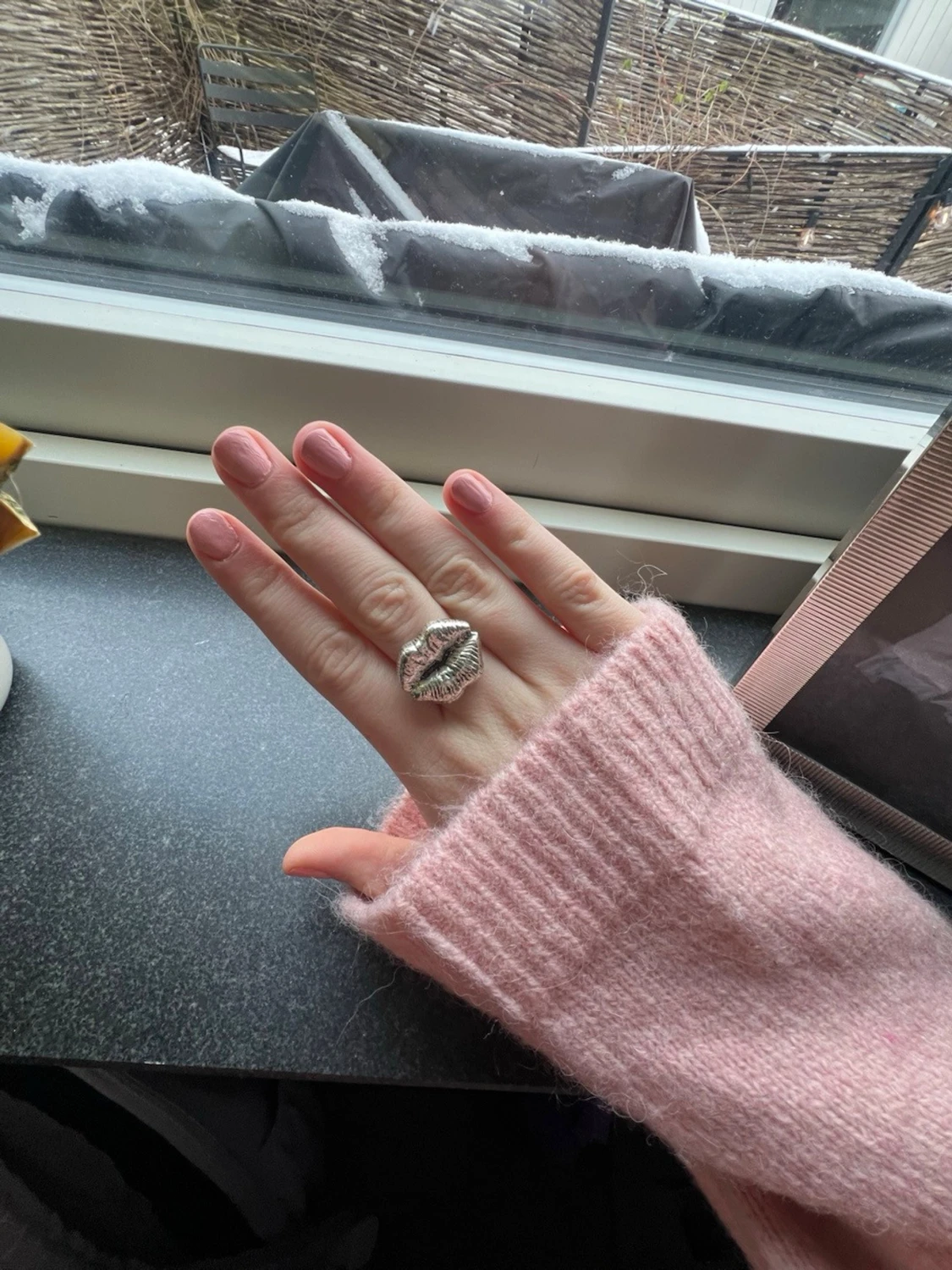 Unik silverring med kopparfärgad detalj - 3