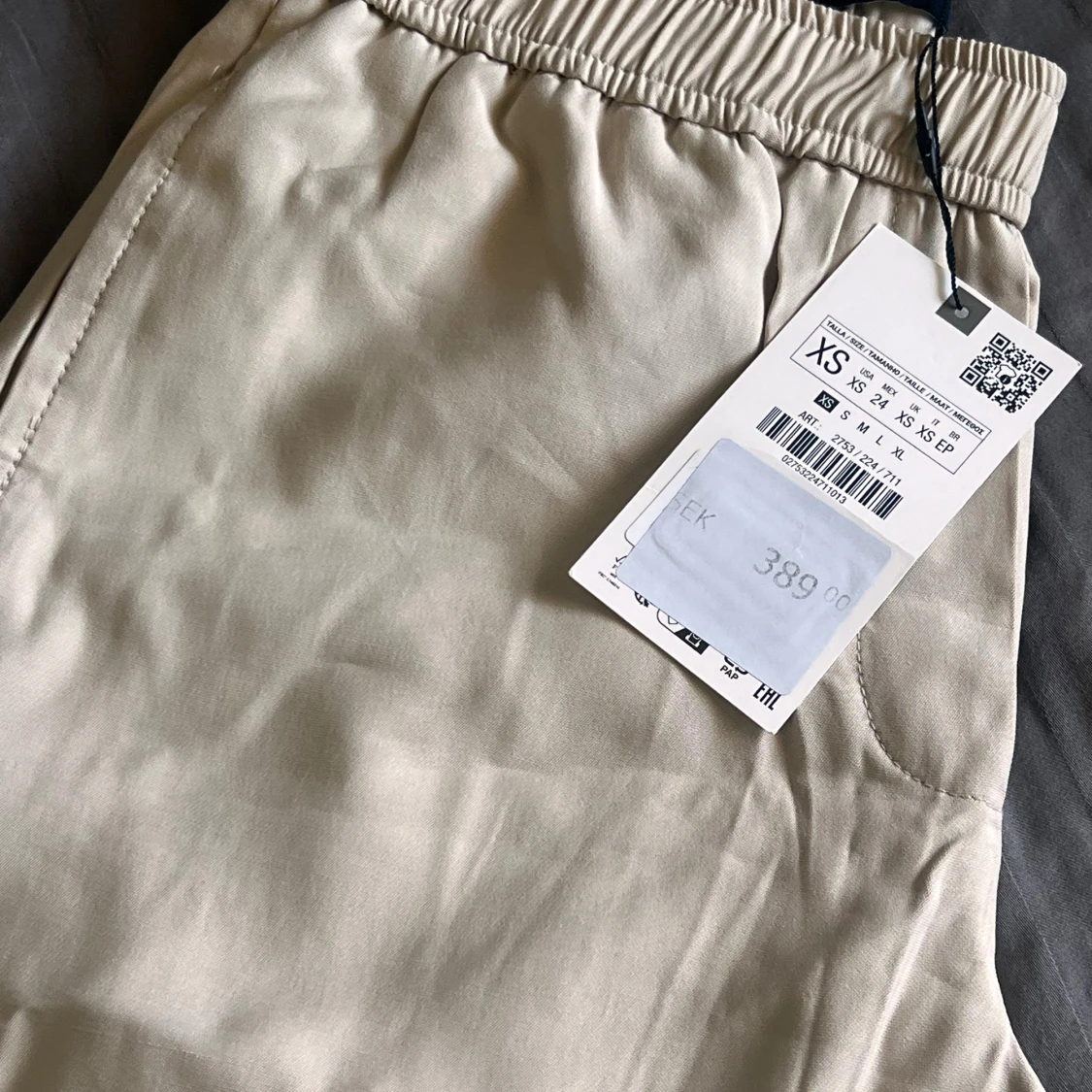 Beiga byxor med resår från Zara XS - 1