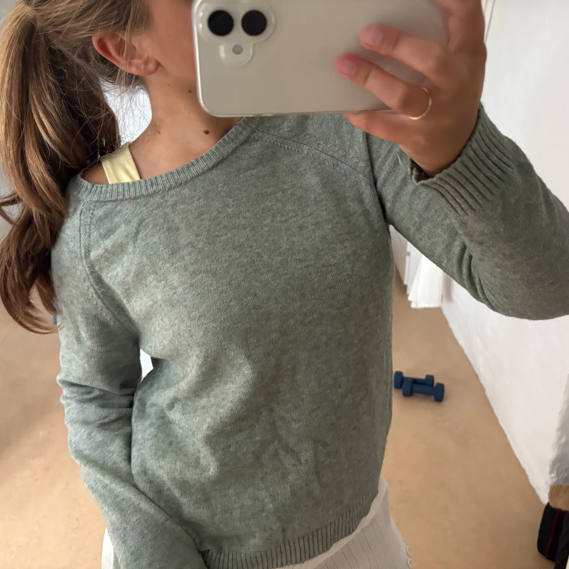 Ljusgrön stickad tröja Vero Moda  - 1