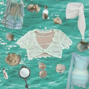 Ljus stickad bolerotopp med knyt - Superfin ljus bolerotopp i stickat material med korta ärmar och knyt framtill. Toppen har ett genomgående hålmönster och vågig kant längs nederdelen. Perfekt att slänga över ett linne eller klänning för en extra touch.