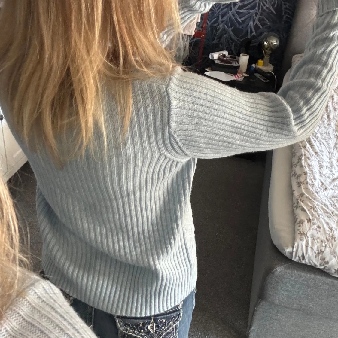 Ljusblå stickad tröja Hampton Republic - 1