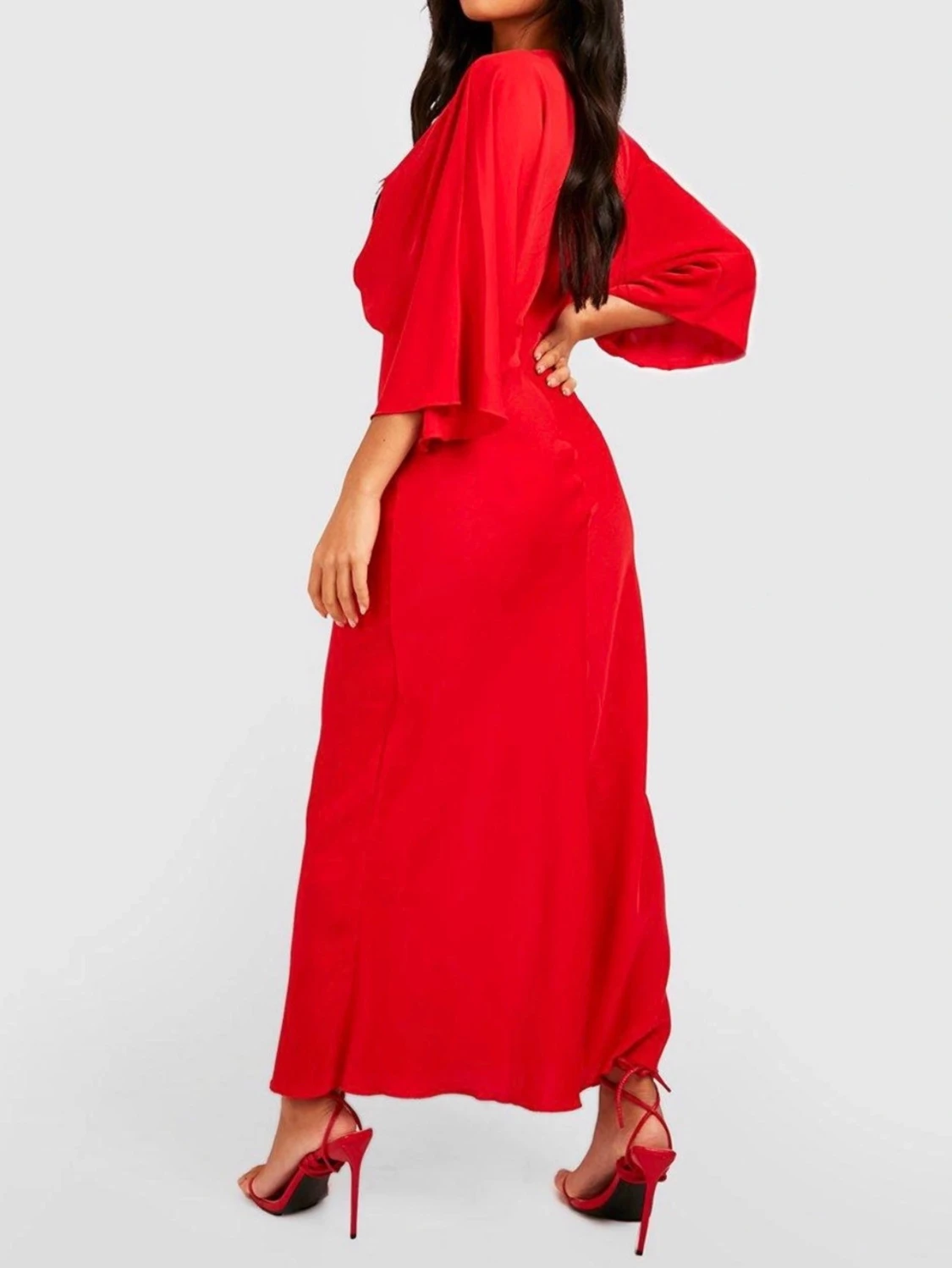 Röd långklänning från Boohoo - 1