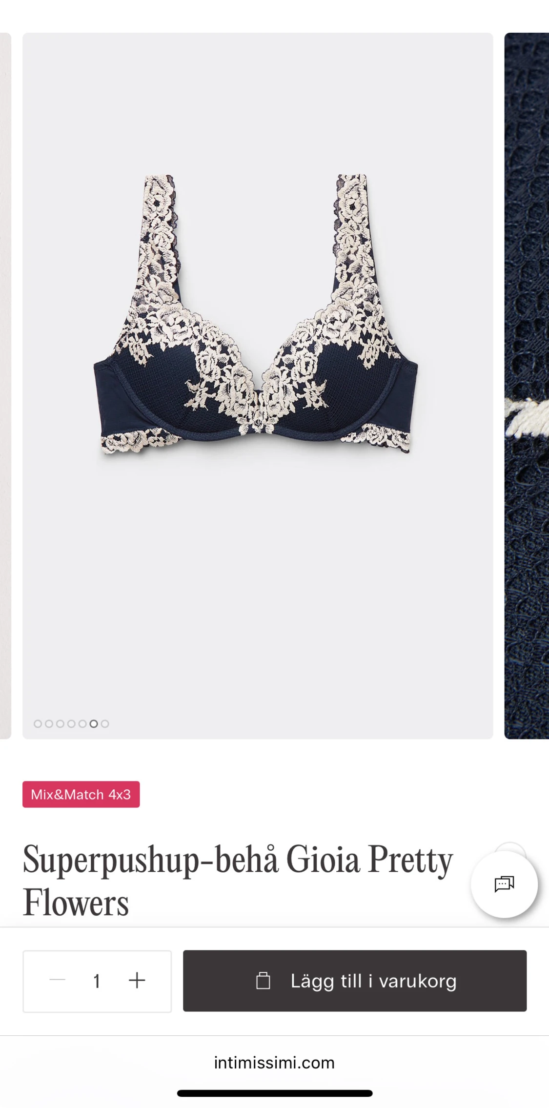 Marinblå bh  från Intimissimi  - 3