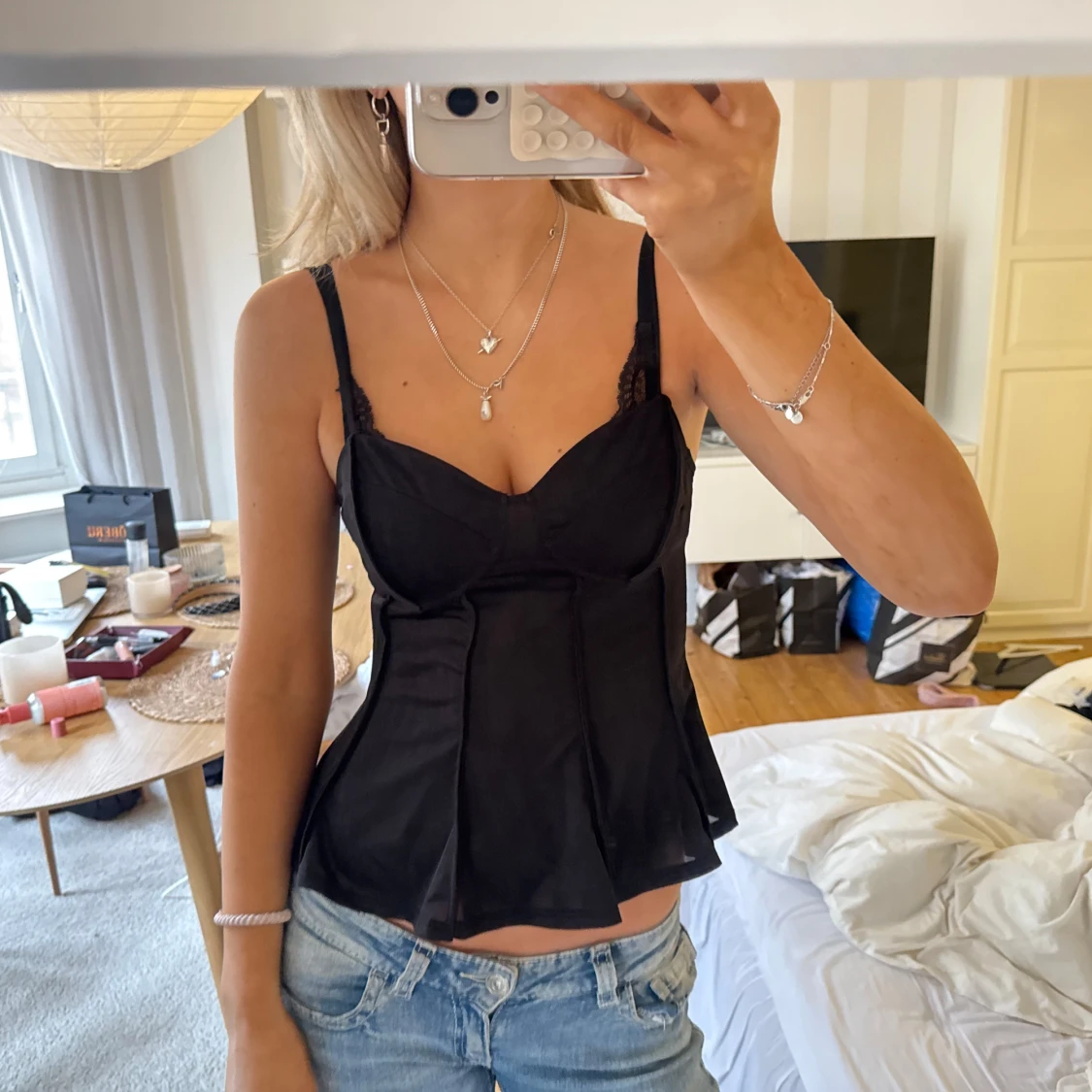 Svart korsett-topp - 2