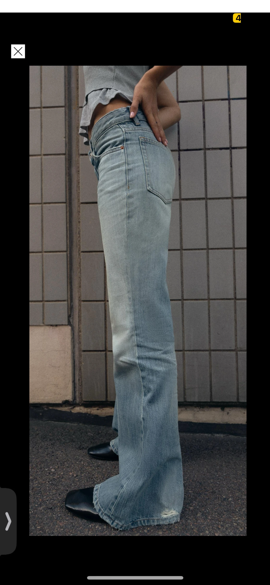 Ljusblå låg midjade flared jeans - 6