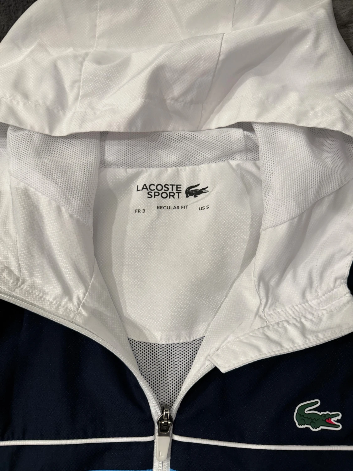 Lacoste Sport blå-vit vindjacka - 3